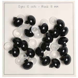 Safety eyes – 0.55 inches (14 mm) – Black – 10 pairs, Accessories