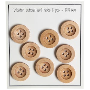 10/20/50 Wooden Buttons Handmade With Love Natural 2 holes 3
