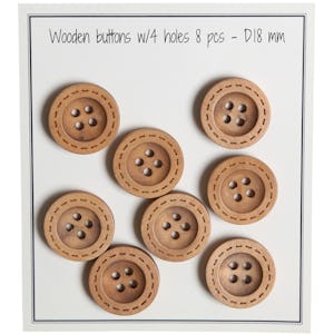 Handmade Curved Wooden Buttons 