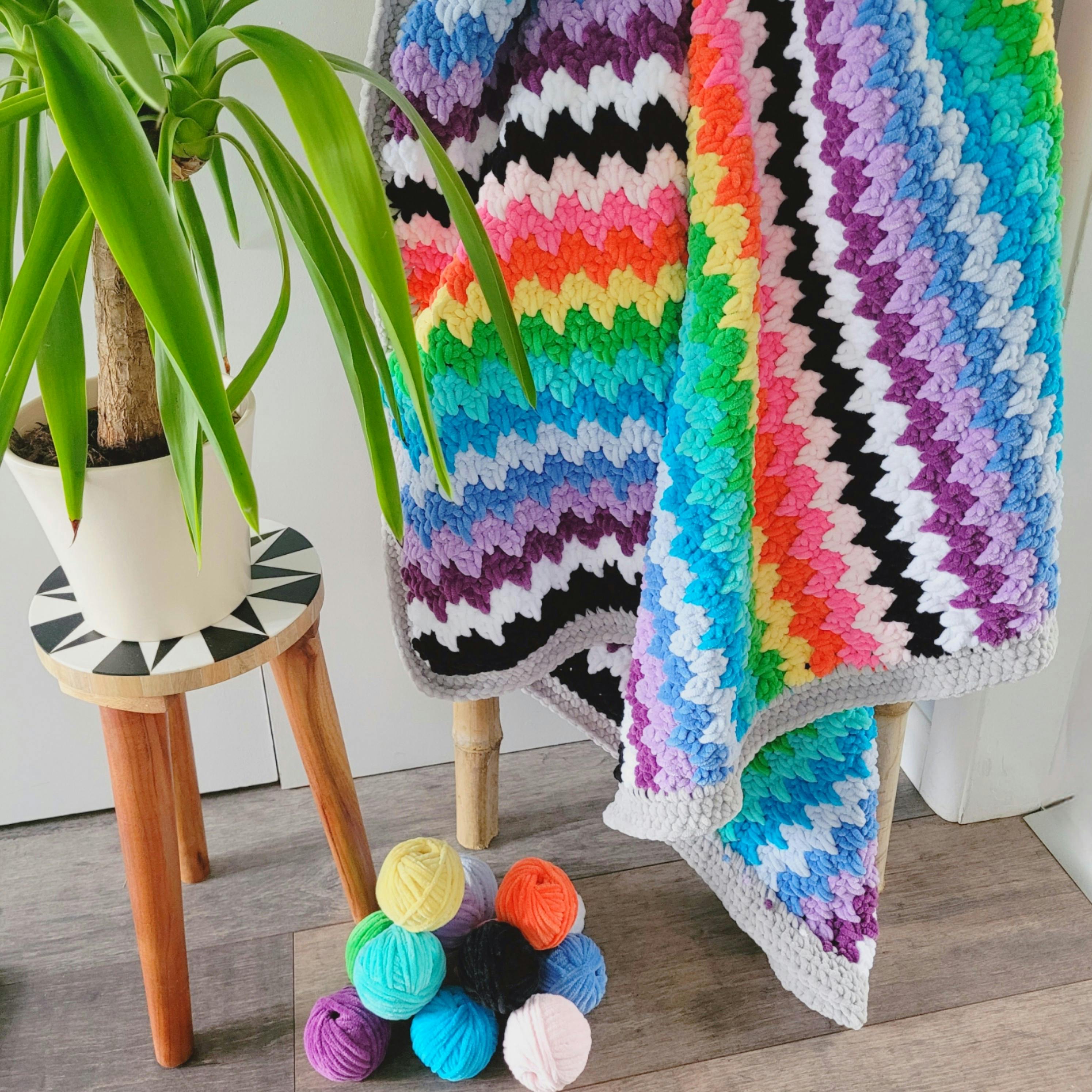 Chunky Knit Baby Blanket, baby blanket, shops baby, nursery,multi,color,rainbow,lollipop