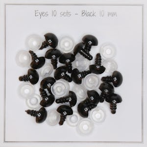 Solid Black Safety Eyes (Straight) - 9mm