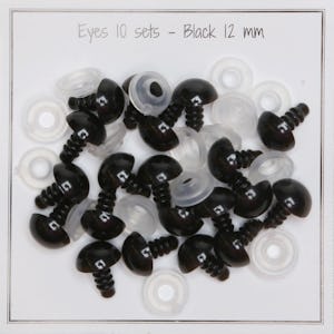 14mm Black Amigurumi Safety Eyes in Black Plastic for Doll, Amigurumi Round  Safety Eyes, Tot Doll Making Eyes 5/10/25 Pairs -  Finland