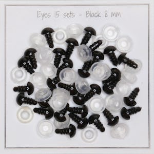 4mm Black Plastic Safety Eyes - 50 Pairs, Animal Eyes, Plastic Eyes