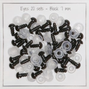 8mm Black Safety Eyes 25 Pairs, Eyes for Stuffed Toys and Animals, Animal  Eyes, Doll Eyes, Plastic Eyes 