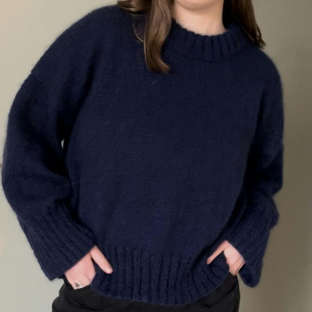 Anette - Print Moss Stitch Sweater | Patterns | - Hobbii.com