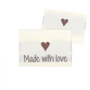 30Pcs Handmade Label Love Heart PU Leather Tags Labels with Holes